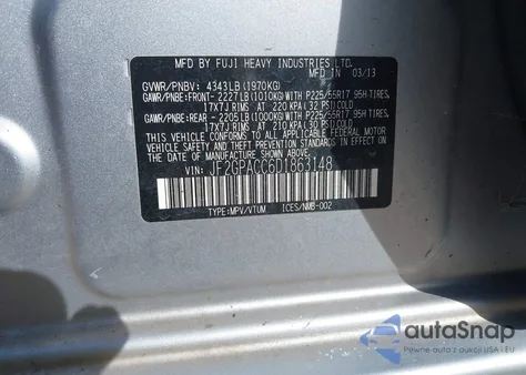 2013 Subaru Xv Crosstrek 2.0I Premium from USA, damaged, VIN JF2GPACC6D1863148